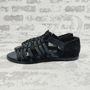 New Eileen Fisher Suede Black Strappy Rato Sandals W814